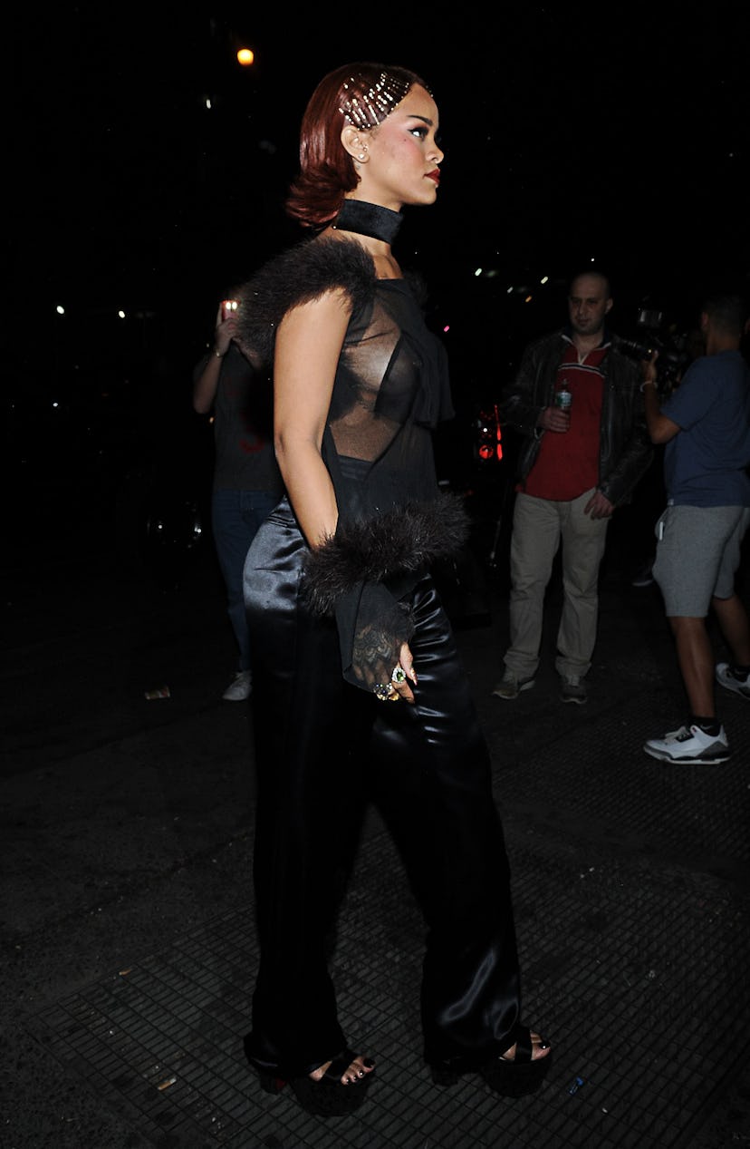 Rihanna arrives at Rihanna's Private Met Gala After Party at Up & Down on May 4, 2015 in New York Ci...