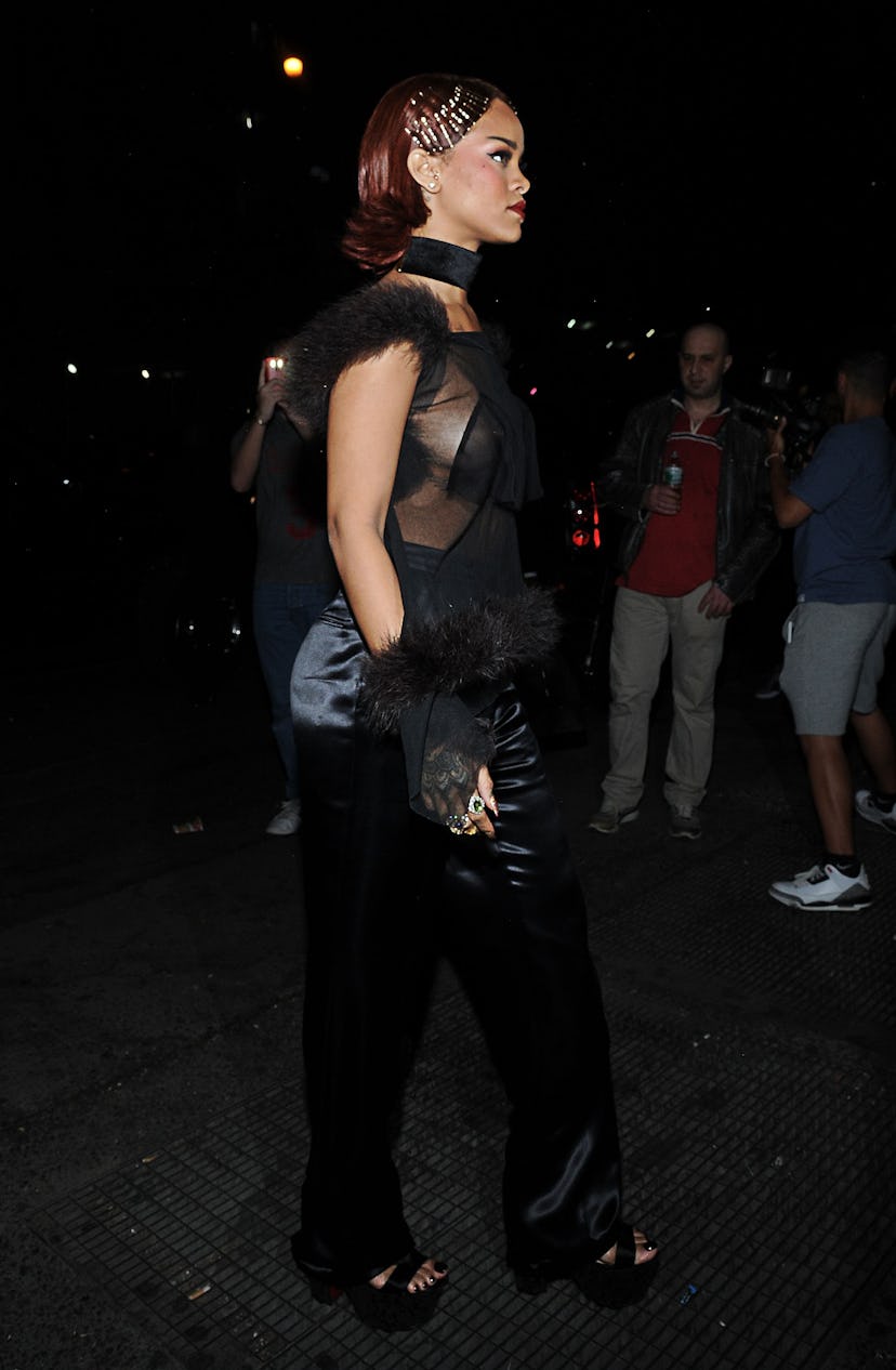 Rihanna arrives at Rihanna’s Private Met Gala After Party at Up & Down on May 4, 2015 in New York Ci…