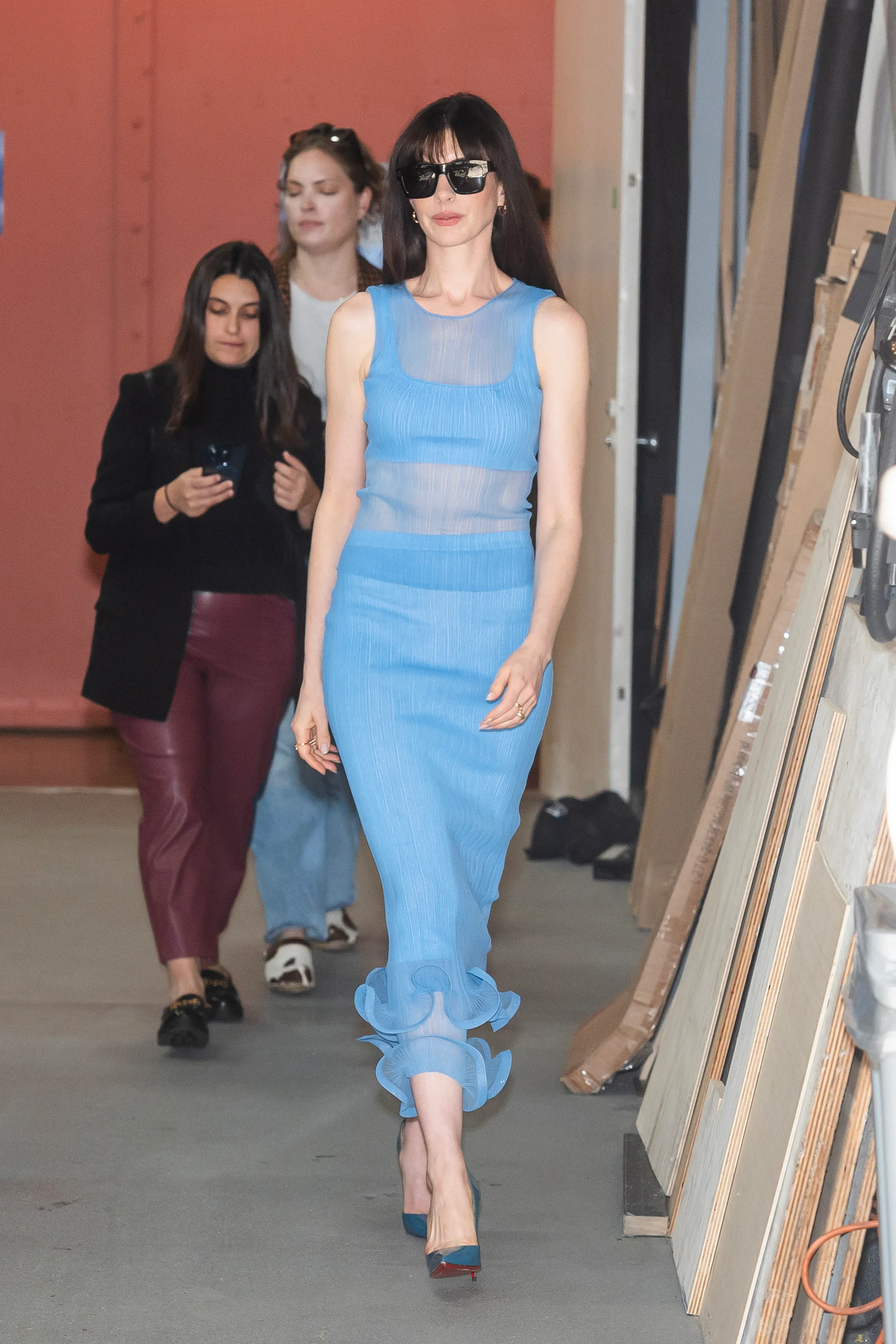 Anne Hathaway's Sheer Maxi Dress Nails Mermaidcore For The Daytime
