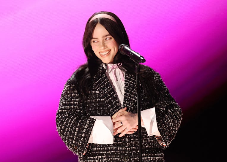 Billie Eilish performs onstage at the 96th Annual Oscars held at Dolby Theatre on March 10, 2024 in ...