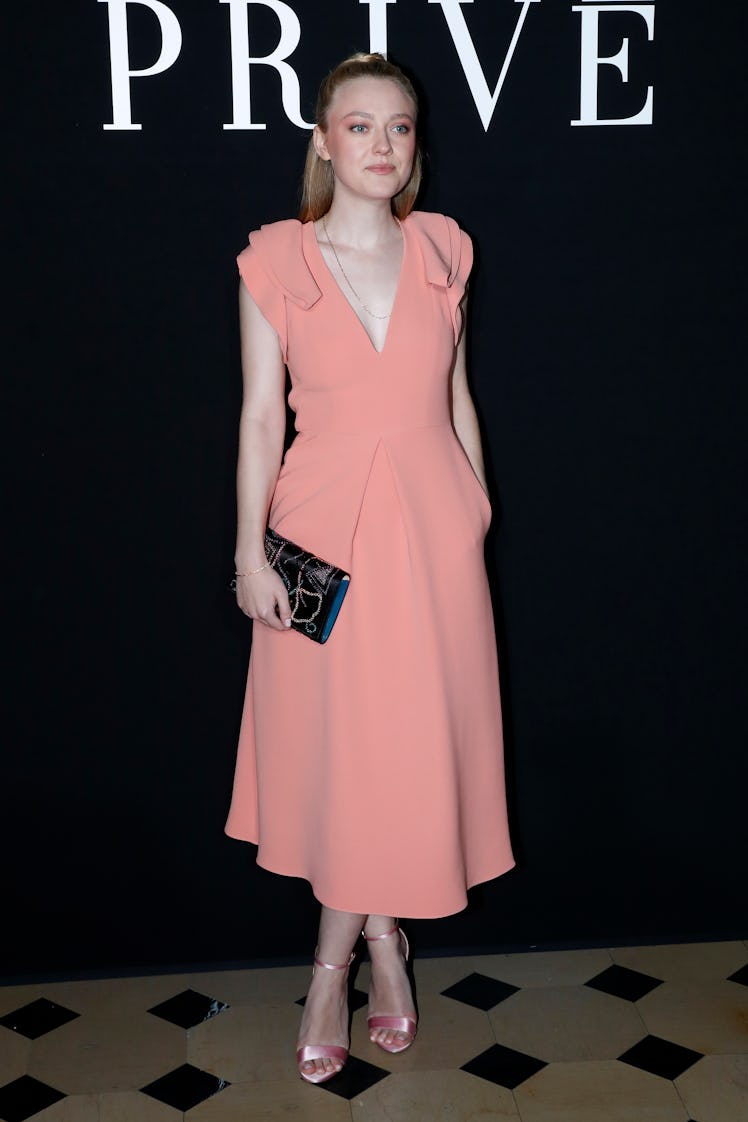 Actress Dakota Fanning attends the Giorgio Armani Prive Haute Couture.
