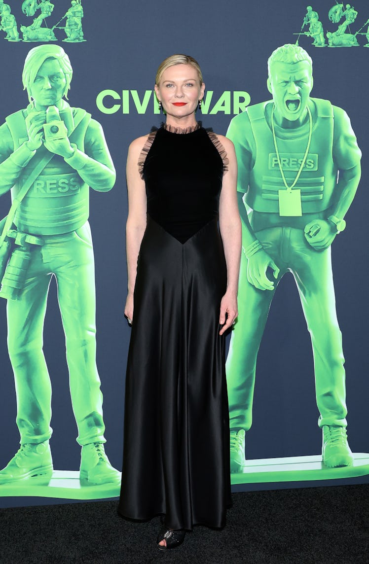 Kirsten Dunst attends the Los Angeles premiere of A24's "Civil War" at Academy Museum of Motion Pict...