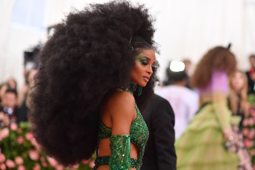 TOPSHOT - US singer Ciara arrives for the 2019 Met Gala at the Metropolitan Museum of Art on May 6, ...