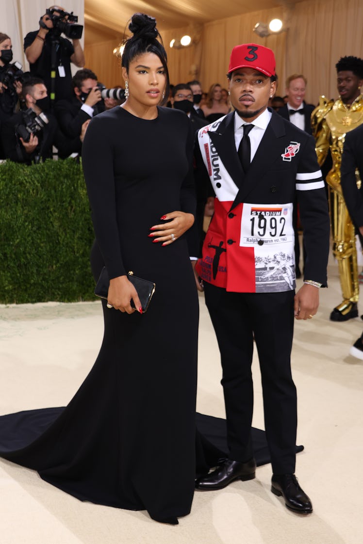 Kirsten Corley and Chance the Rapper attends The 2021 Met Gala Celebrating In America: A Lexicon Of ...