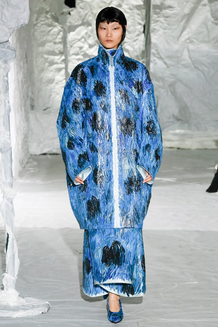 A model walks the runway during the Marni Ready to Wear Fall/Winter 2024-2025 fashion show as part o...