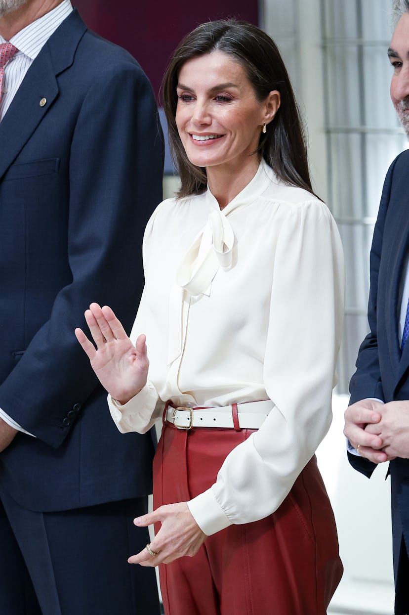 Queen Letizia of Spain attends the National Sports Awards 2022 at El Pardo Palace on April 04, 2024 ...