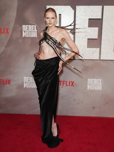 Alex Consani attends Netflix event "Rebel Moon - Part 2: The Cut One" Knockdo's album release party...