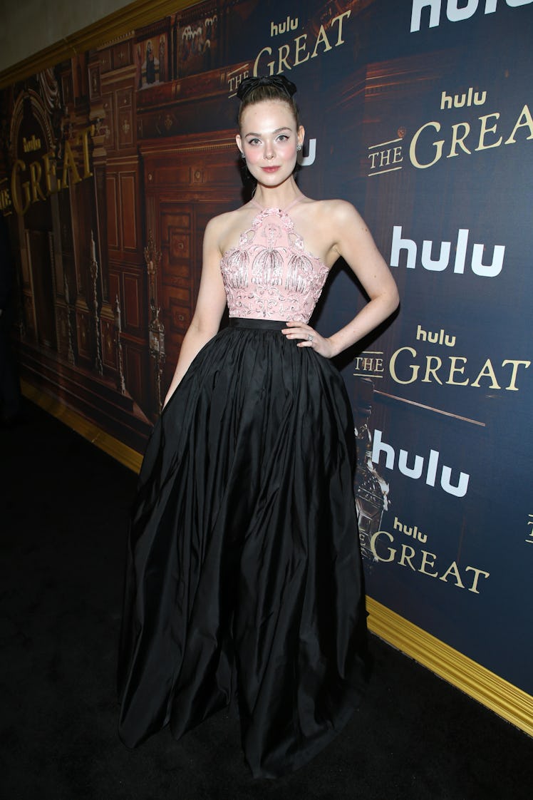 Elle Fanning attends the premiere of Hulu's "The Great" 