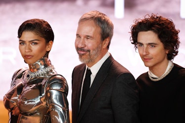 (From L) US actress Zendaya, Canadia film director Denis Villeneuve and US and French actor Timothe...