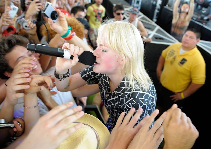 INDIO, CA - APRIL 26:  Singer Uffie performs with Dj Mehdi during day 1 of the Coachella Valley Musi...