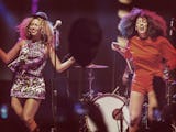 INDIO, CA - APRIL 12:  (EDITORS NOTE: Image was processed using Digital Filters) Singer Beyonce (L) ...