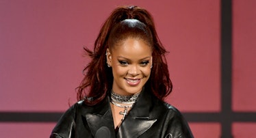 LOS ANGELES, CALIFORNIA - JUNE 23: Rihanna speaks onstage at the 2019 BET Awards on June 23, 2019 in...