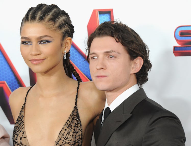 Zendaya and Tom Holland attend Sony Pictures' "Spider-Man: No Way Home" Los Angeles Premiere held at...