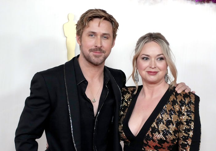 HOLLYWOOD, CALIFORNIA - MARCH 10: (L-R) Ryan Gosling and Mandi Gosling attend the 96th Annual Academ...