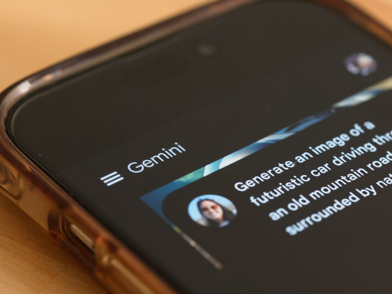 NEW YORK, NEW YORK - MARCH 18: In this photo illustration, Gemini Ai is seen on a phone on March 18,...