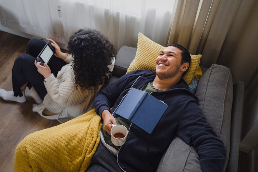 Some couples find that gaming and reading go perfectly together.
