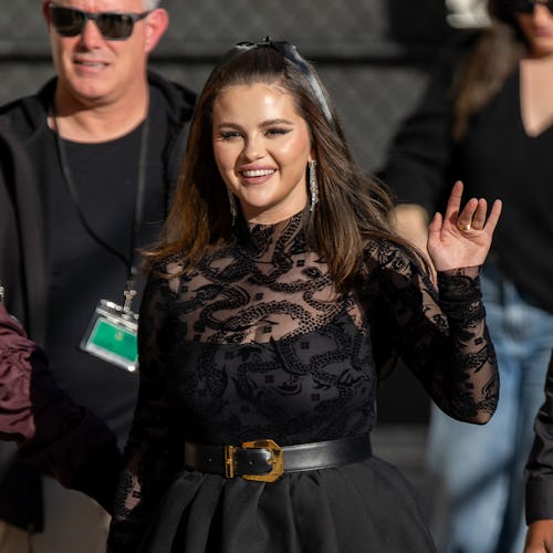 Selena Gomez polka-dot mini dress Balmain