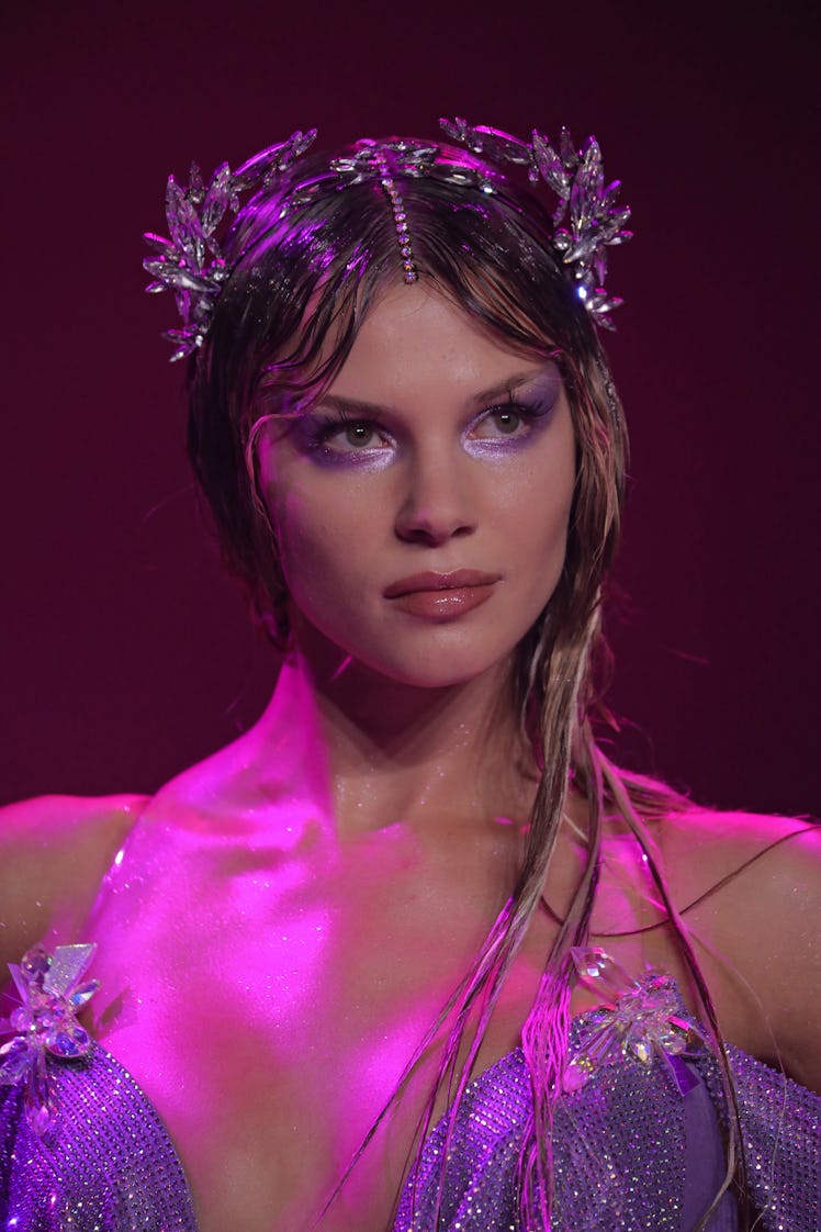 NEW YORK, NEW YORK - SEPTEMBER 13: A model walks the runway during The Blonds Spring Summer 2024 fas...