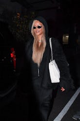 Rihanna wore a black hoodie in NYC.