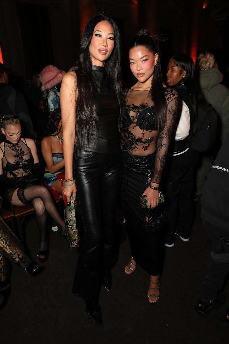 Kimora Lee Simmons (L) and Ming Lee Simmons attends the Kim Shui fashion show during the February 20...