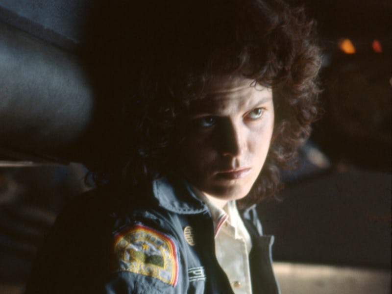 American actress Sigourney Weaver on the set of Alien, directed by Ridley Scott. (Photo by Twentieth...