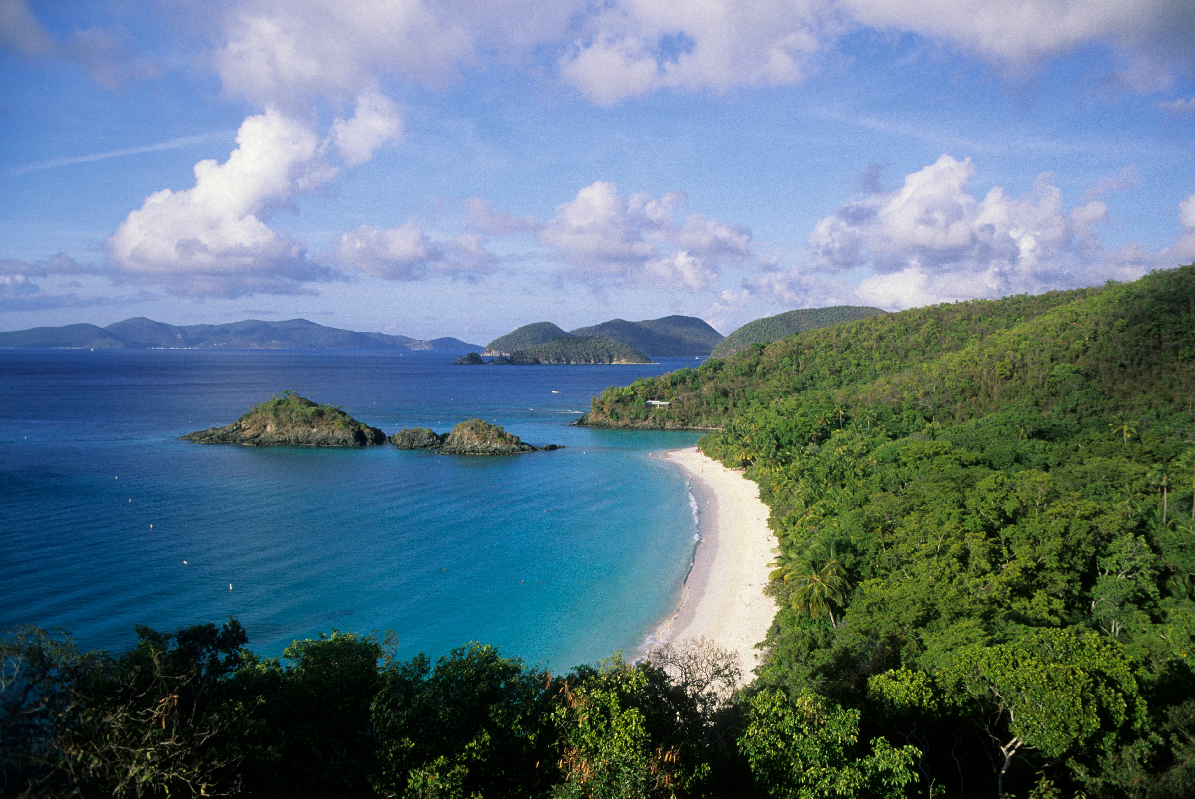 US VIRGIN ISLANDS - 1994/01/01: Us Virgin Island, St. Johns, View Of Trunk Bay National Park. (Photo...