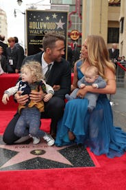 HOLLYWOOD, CA - DECEMBER 15: Ryan Reynolds and Blake Lively with daughters James Reynolds and Ines R...
