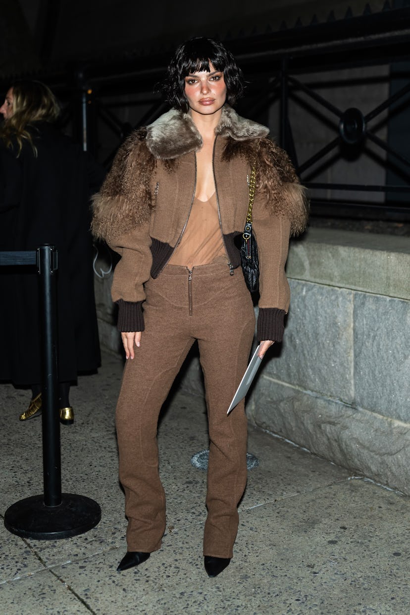 Emily Ratajkowski attends the Marc Jacobs fashion show in February 2023.