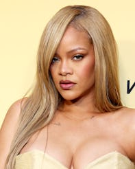 LOS ANGELES, CALIFORNIA - APRIL 26: Rihanna celebrates new Fenty Beauty Soft'Lit Foundation in LA at...