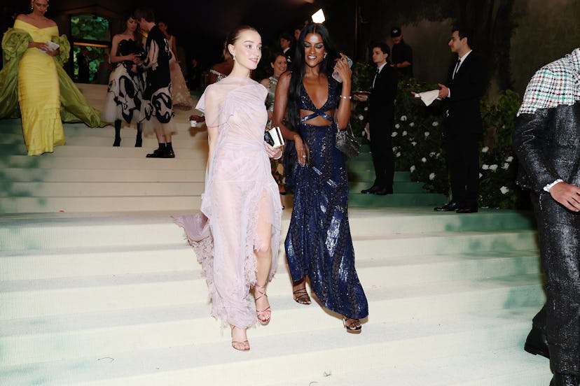 Phoebe Dynevor and Simone Ashley at the 2024 Met Gala. Photo via Getty Images