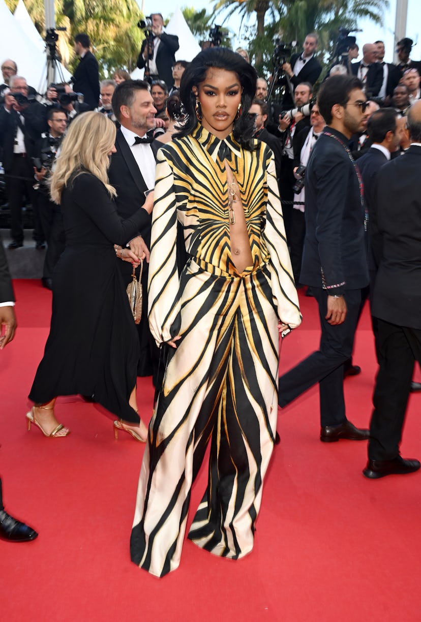 Teyana Taylor at the "Megalopolis" screening and red carpet at the 77th Cannes Film Festival held at...
