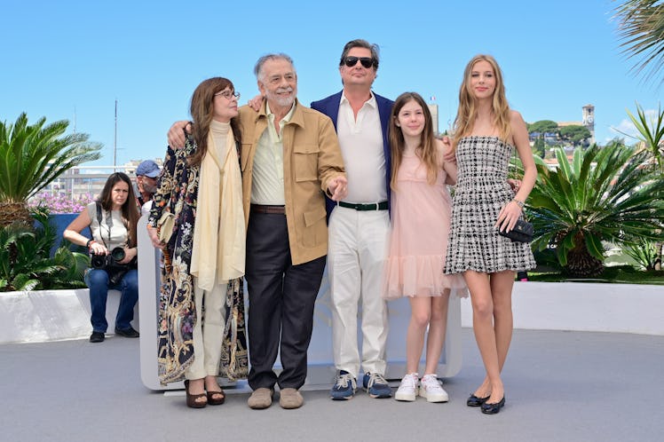 CANNES, FRANCE - MAY 17: (L-R) Talia Shire, Director Francis Ford Coppola, Roman Coppola, Cosima Mar...