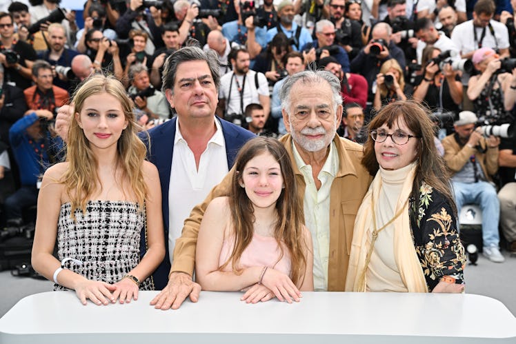 CANNES, FRANCE - MAY 17: (L-R) Romy Croquet Mars, Roman Coppola, Cosima Mars, Director Francis Ford ...