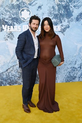 LOS ANGELES, CALIFORNIA - MAY 01: (L-R) Michael Angarano and Maya Erskine attend as Montblanc Celebr...