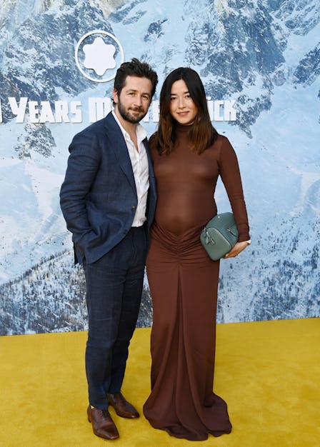 LOS ANGELES, CALIFORNIA - MAY 01: (L-R) Michael Angarano and Maya Erskine attend as Montblanc Celebr...