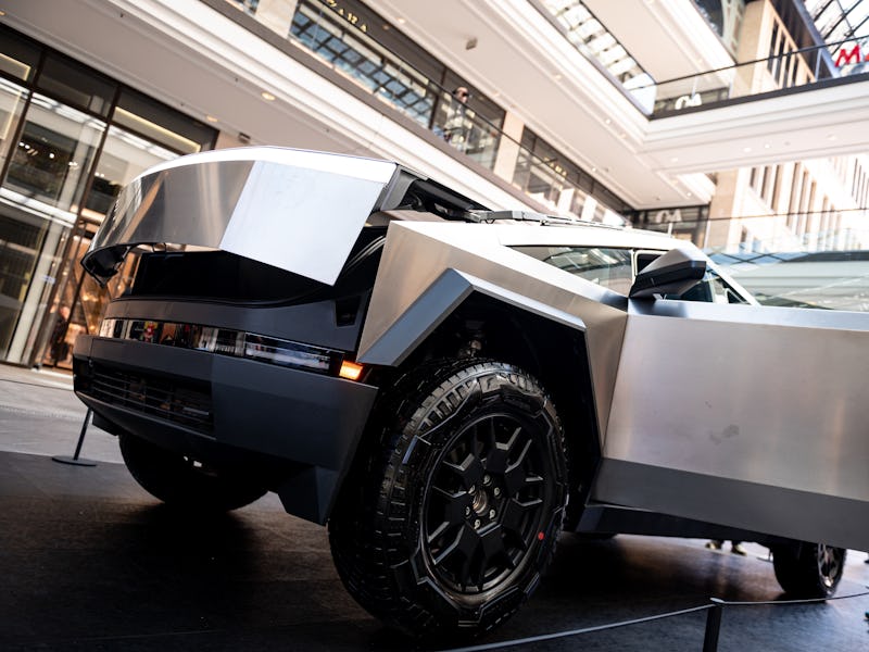 02 May 2024, Berlin: The Cybertruck will be presented at the Mall of Berlin at the start of "The Cyb...