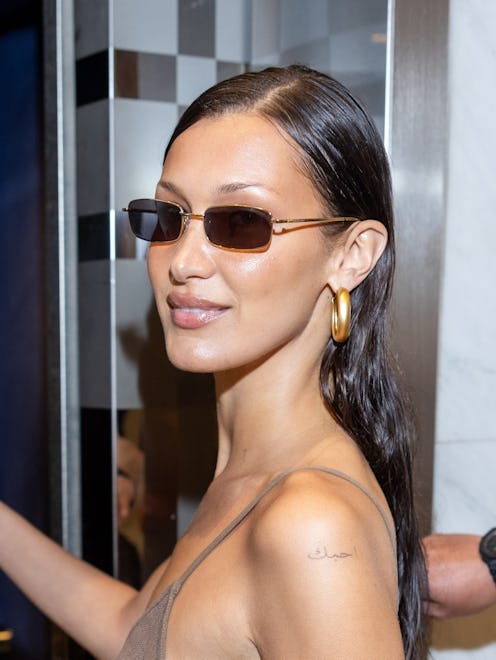 CANNES, FRANCE - MAY 19: Bella Hadid is seen at the Hôtel Martinez during the 77th Cannes Film Festi...