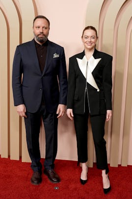 BEVERLY HILLS, CALIFORNIA - FEBRUARY 12: (L-R) Yorgos Lanthimos and Emma Stone attend the 96th Oscar...