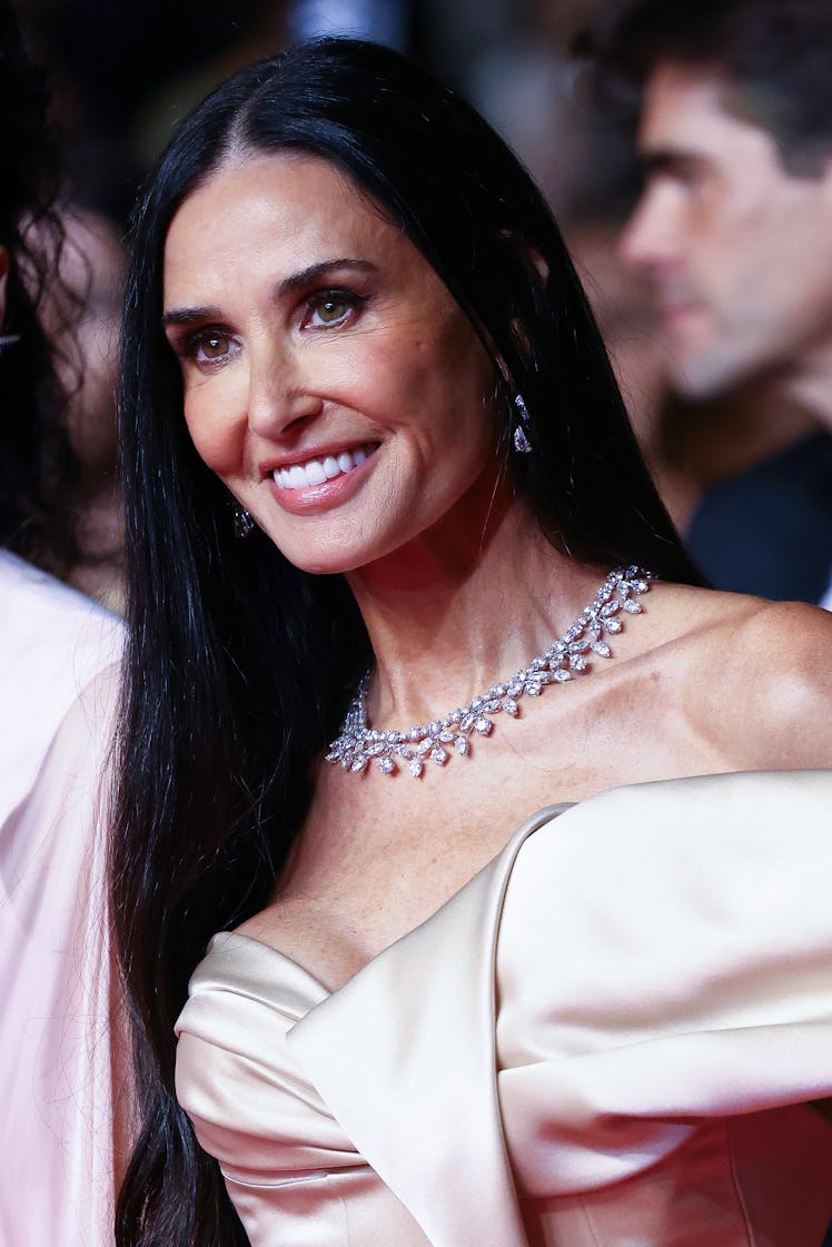 CANNES, FRANCE - MAY 19: Demi Moore attends the "The Substance" Red Carpet at the 77th annual Cannes...