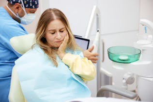 Mom who didn't go to dentist regular dentist appointments now has 6 cavities.