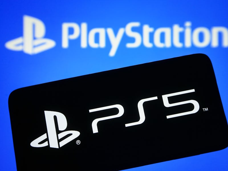 UKRAINE - 2024/02/21: In this photo illustration, PlayStation 5 (PS5) logo is seen on a smartphone s...