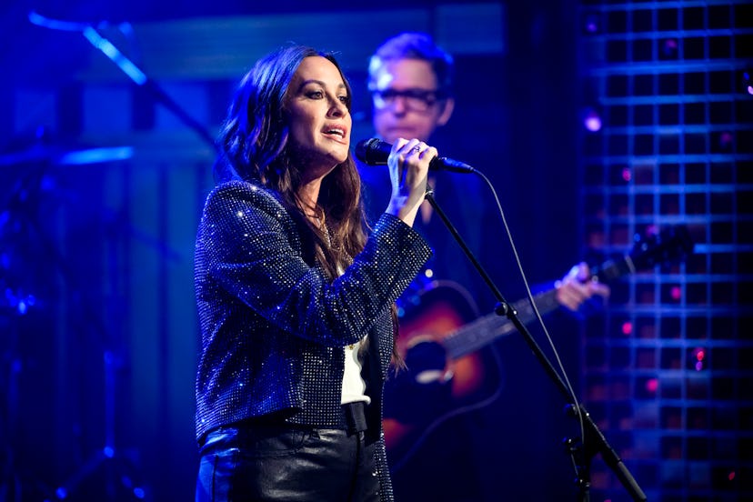 Alanis Morissette performs at the Tonight Show Starring Jimmy Fallon