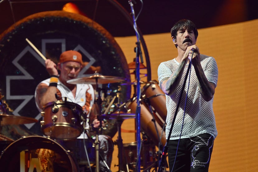 Anthony Kiedis and Chad Smith perform during the Global Citizen Festival at Central Park