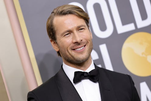 Glen Powell attends the 80th Annual Golden Globe Awards. 