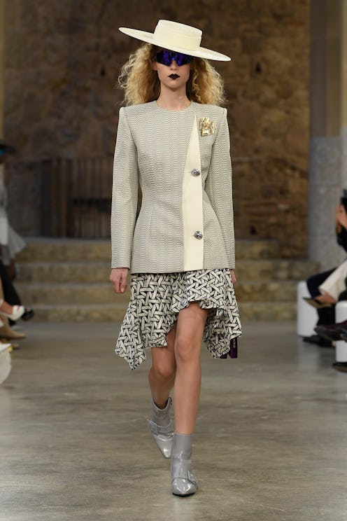 Model on the runway at Louis Vuitton Cruise 2025 Show held at Park Güell on May 23, 2024 in Barcelon...
