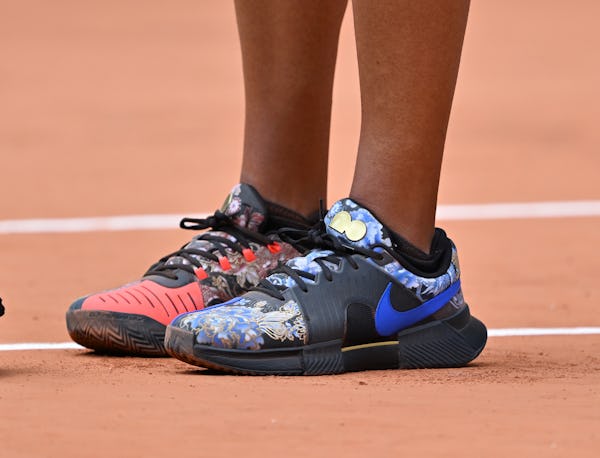 Naomi Osaka wore mismatched shoes at the 2024 French Open.