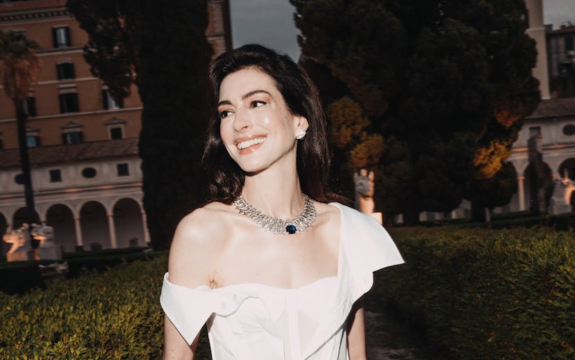 Anne Hathaway at the Bulgari High Jewelry Event held at Terme di Diocleziano on May 20, 2024 in Rom...