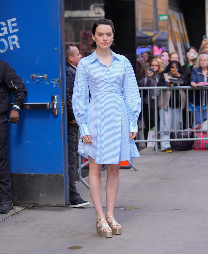celebrities wearing shirt dresses The Unexpected Dress Every Celeb Is Wearing for Spring