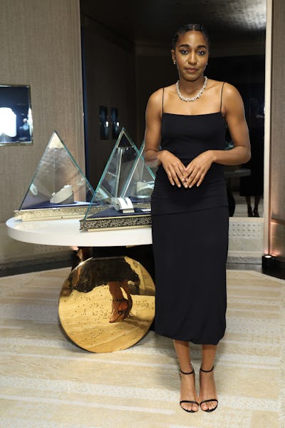Ayo Edebiri attends as Tiffany & Co. celebrates the debut of the Tiffany Titan by Pharrell Williams ...
