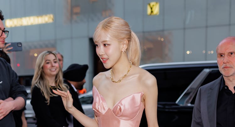 Rosé of Blackpink attends the launch of Tiffany Titan by Pharrell Williams at the Tiffany & Co. Land...